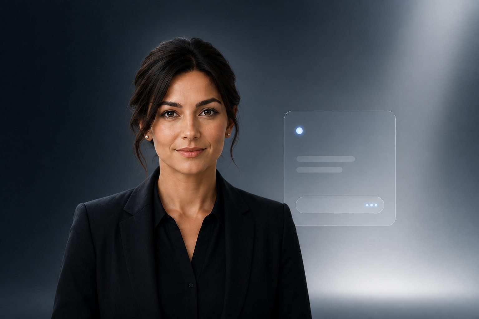 Mockup concettuale dell’avatar futuro di Cassandra su desktop e iPhone
